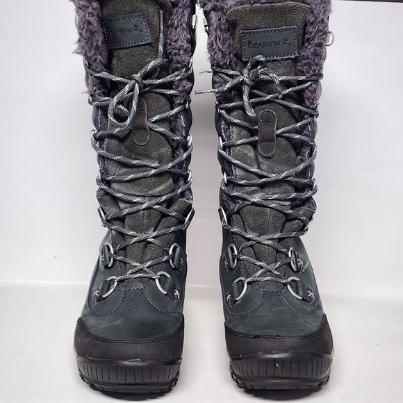 Bearpaw Womens Isabella Gray Wool Waterproof Sheepskin Snow Boots Shoes Size 7 - Picture 8 of 9